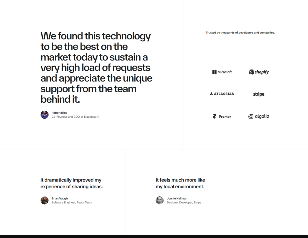 Testimonials Section @CodeSandbox