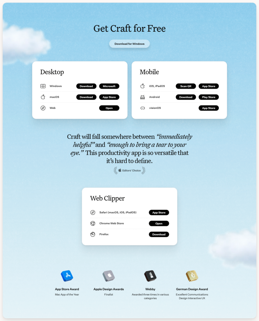 Download Page @Craft