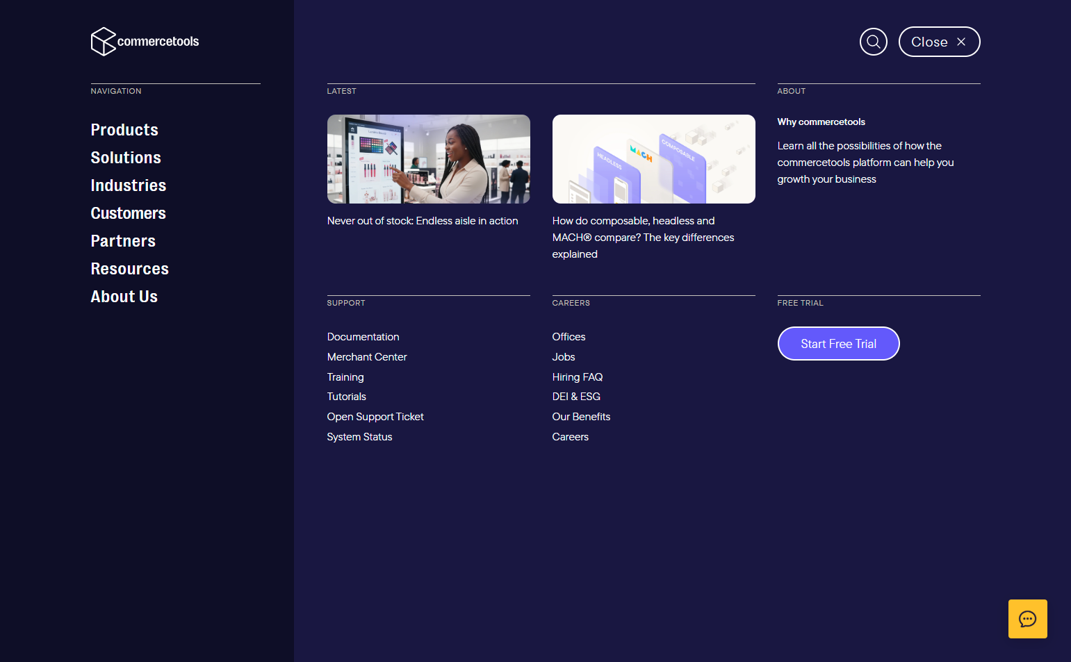 Header @commercetools