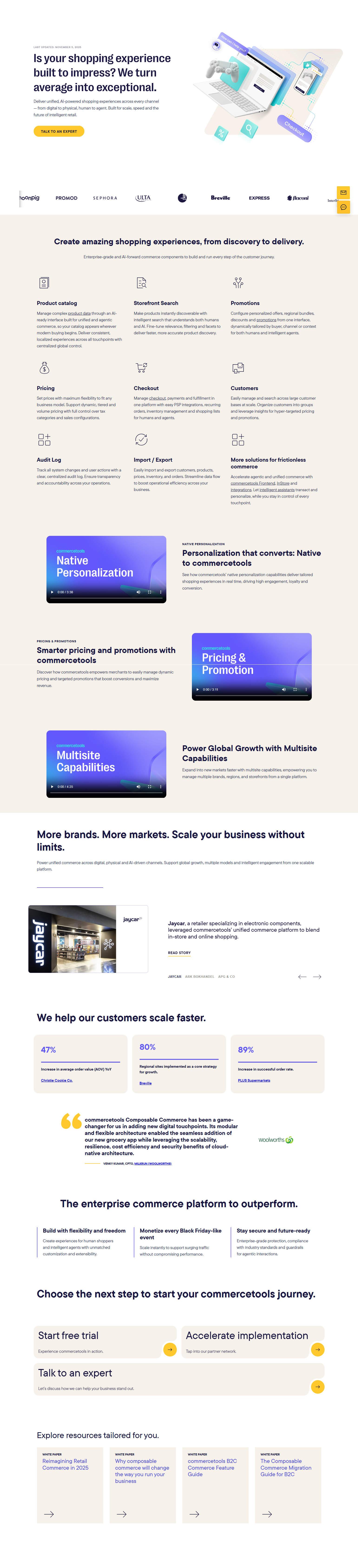 Product Page @commercetools