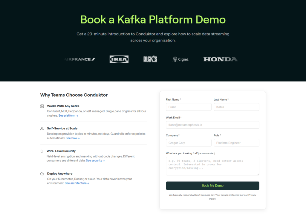 Contact Sales @Conduktor