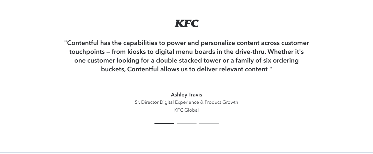 Testimonials Section @Contentful