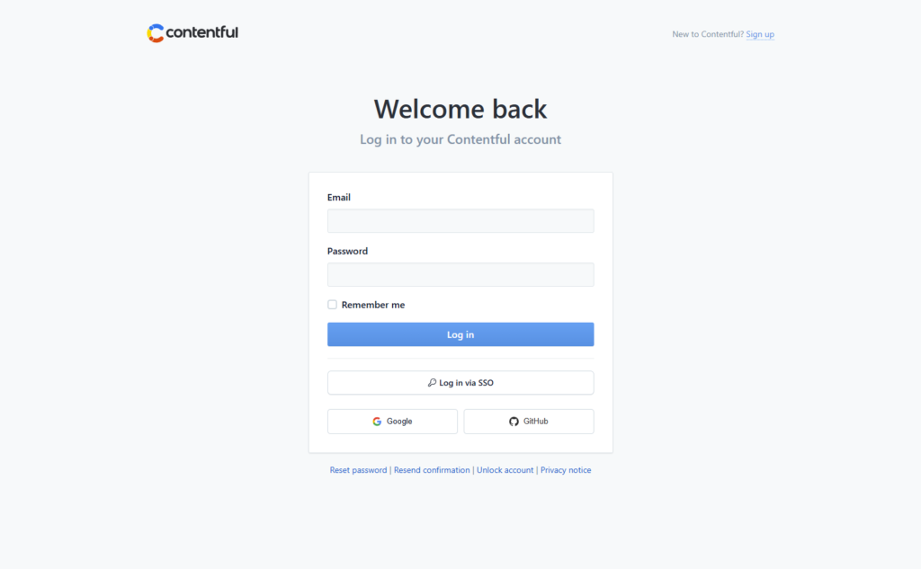 Login @Contentful
