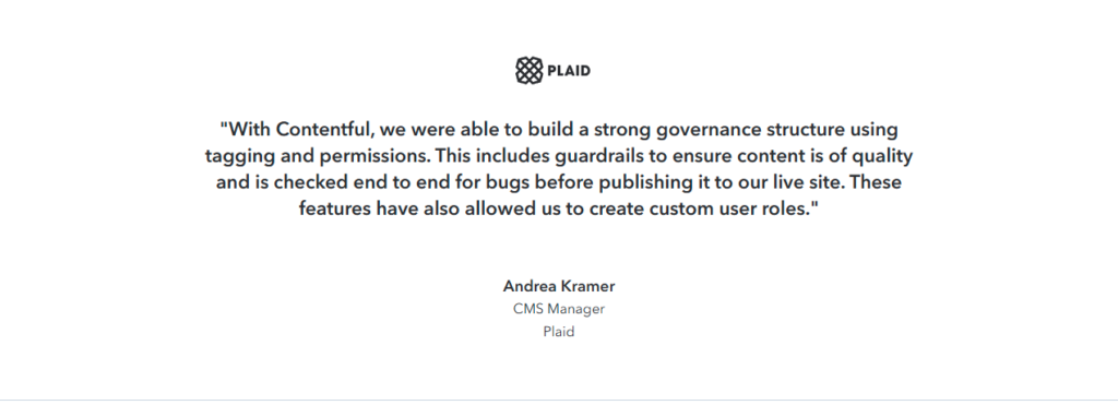 Testimonials Section @Contentful