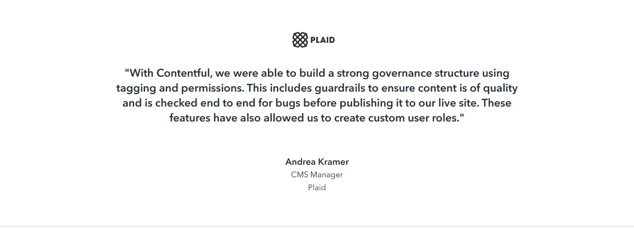 Testimonials Section @Contentful