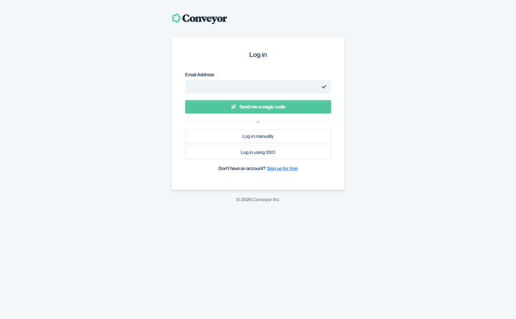 Login @Conveyor