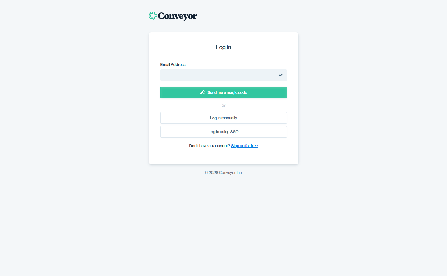 Login @Conveyor
