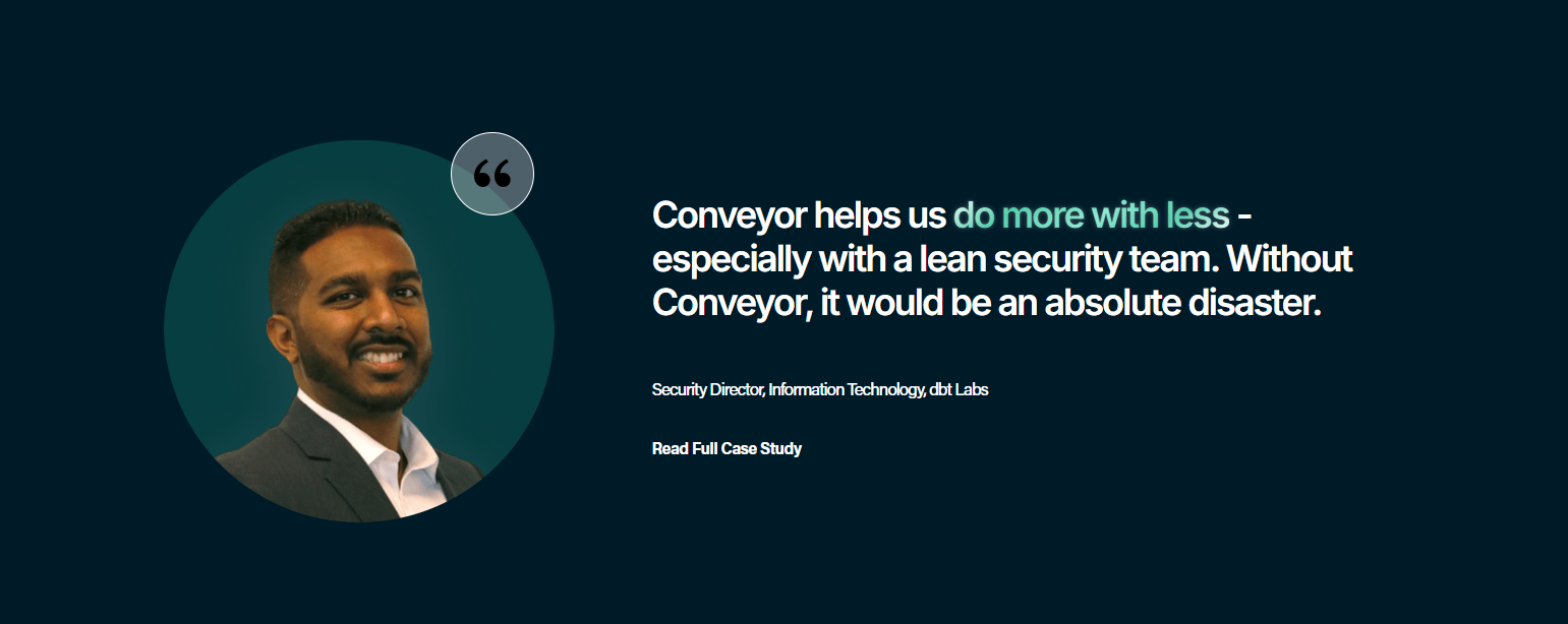 Testimonials Section @Conveyor