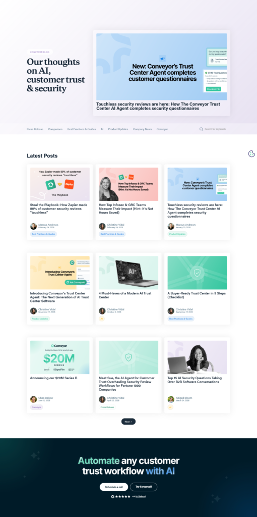 Blog Index @Conveyor