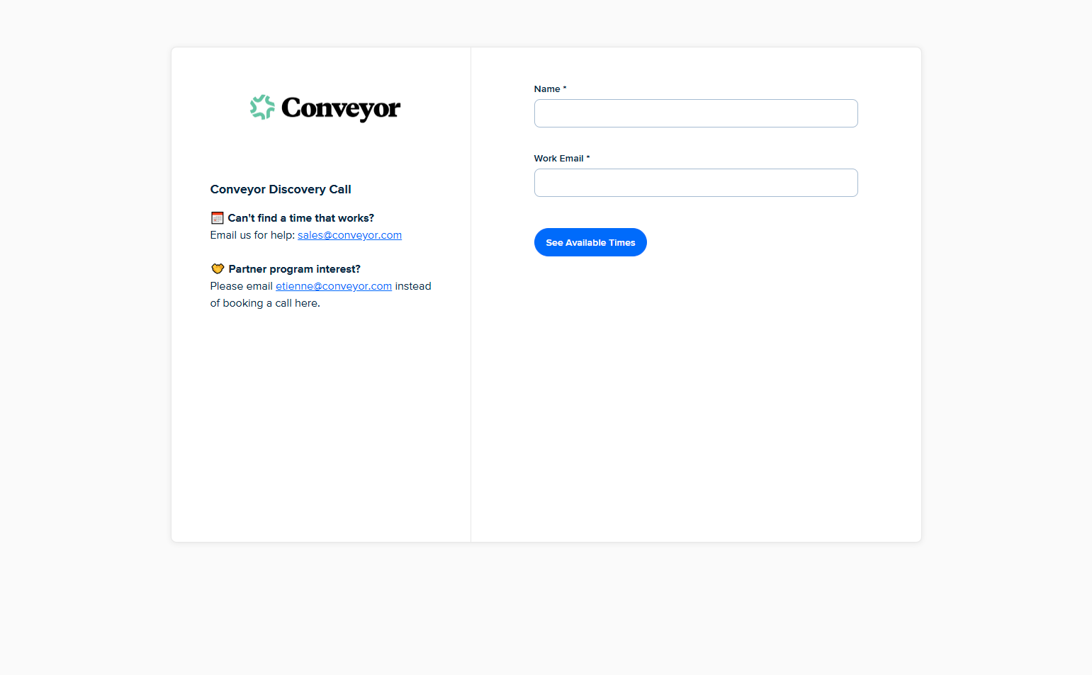 Contact Sales @Conveyor