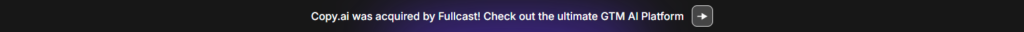 Annoucement Banner @Copy.ai