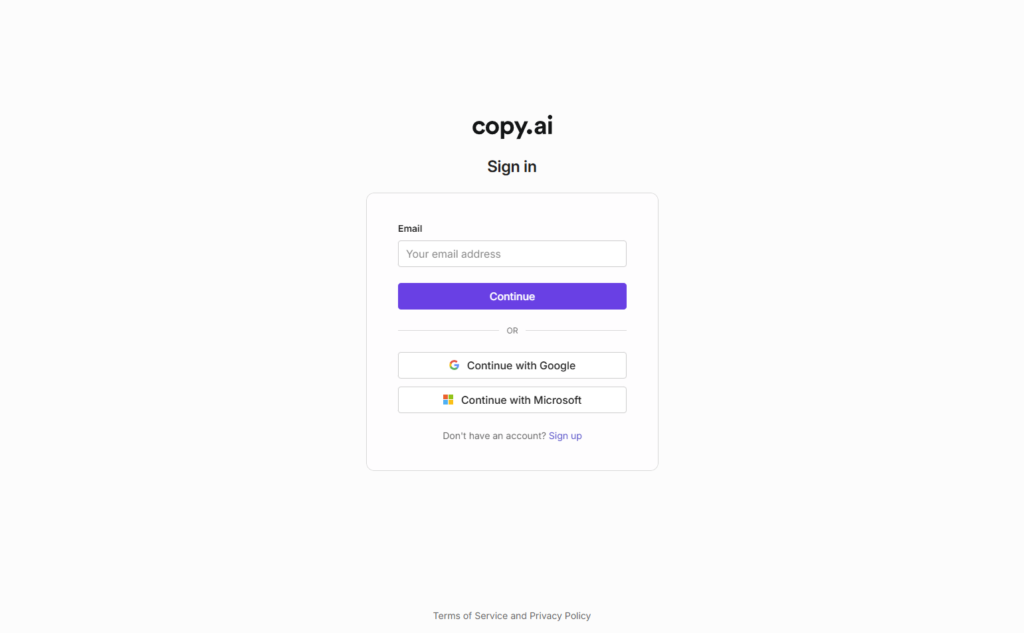 Login @Copy.ai