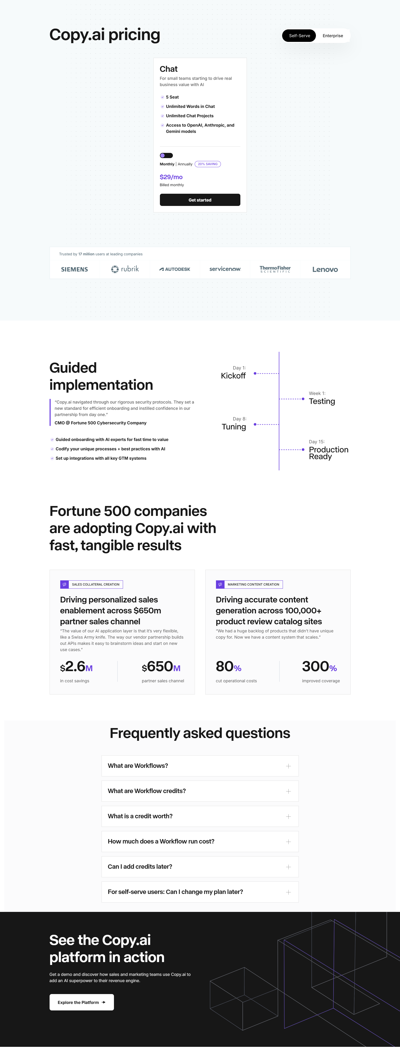 Pricing Page @Copy.ai