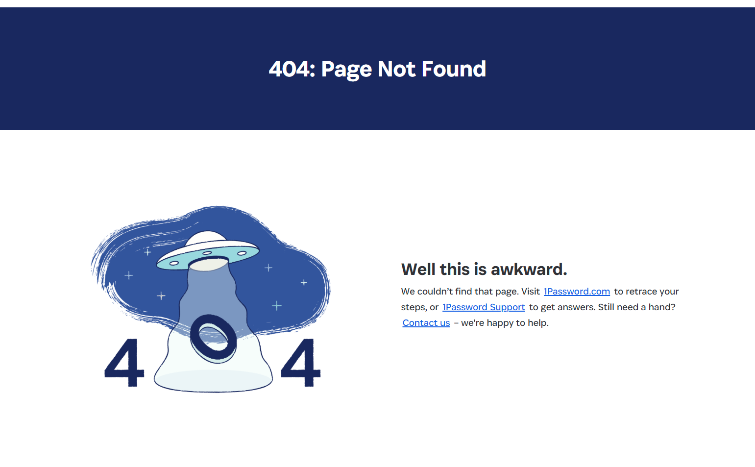 404 Error @1Password
