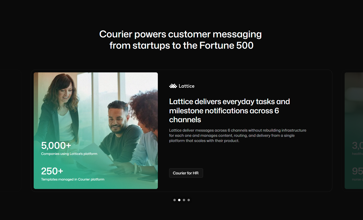 Testimonials Section @Courier