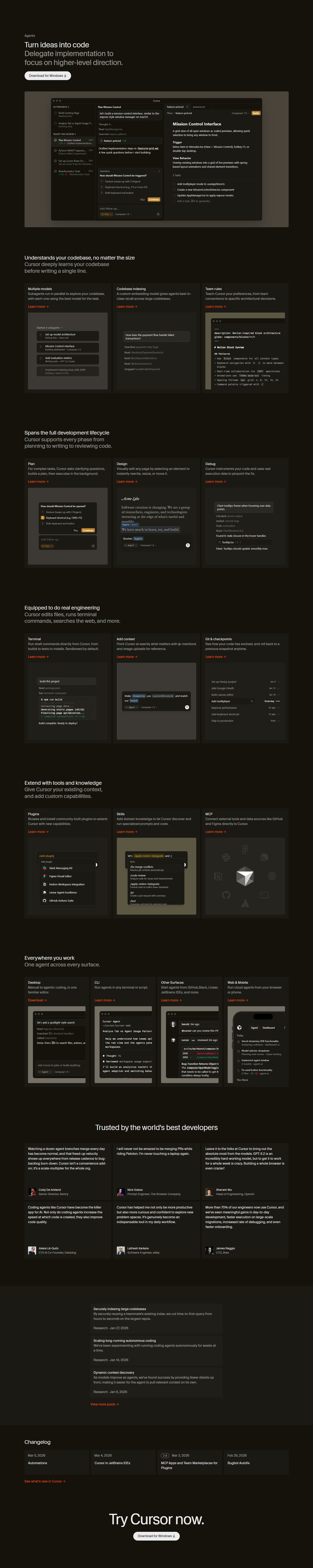Product Page @Cursor