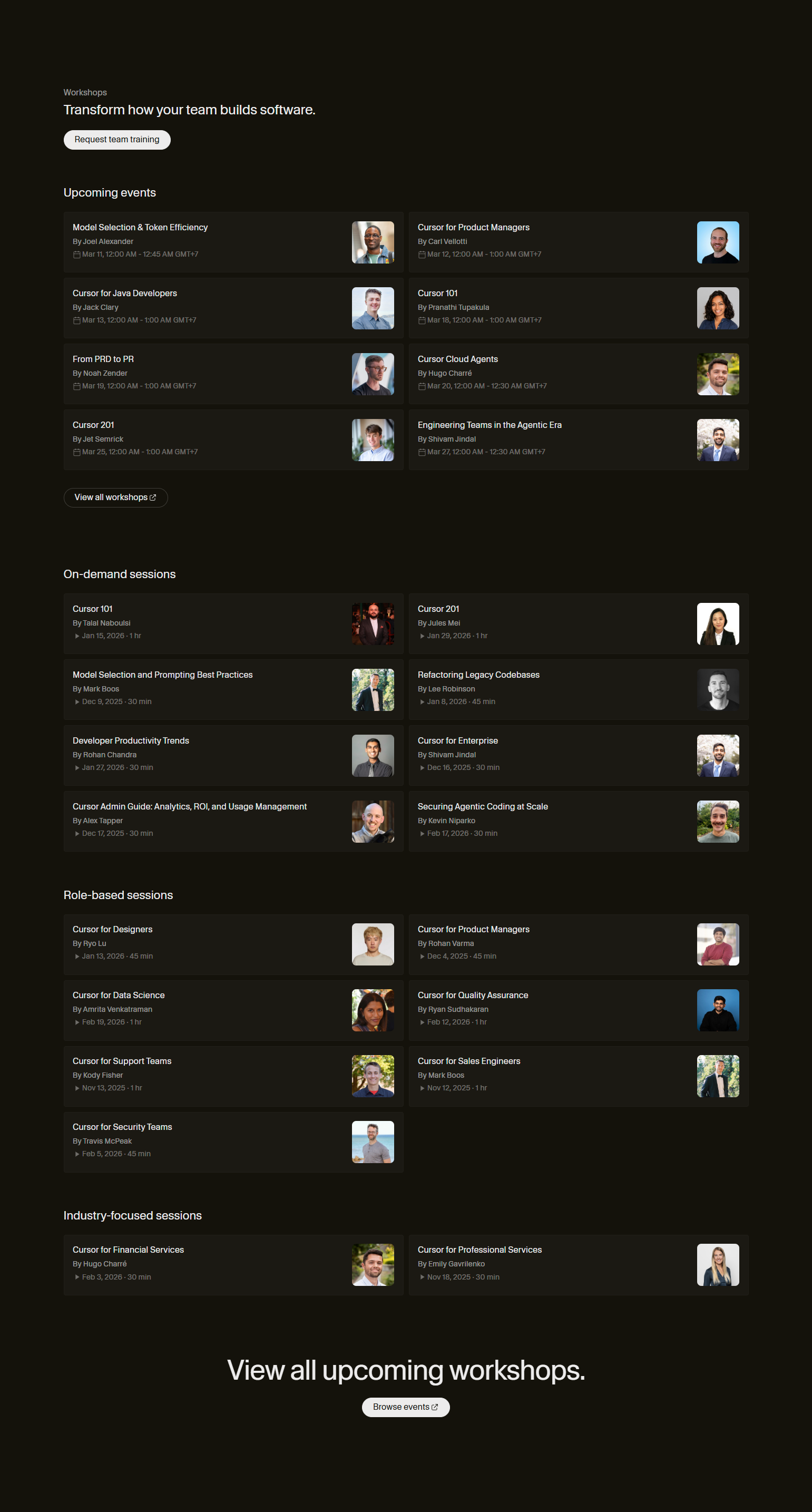 Events / Webinars @Cursor