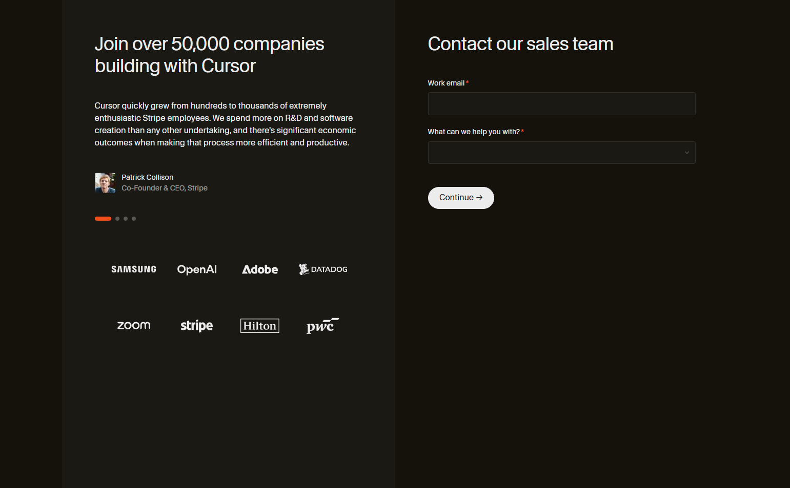 Contact Sales @Cursor