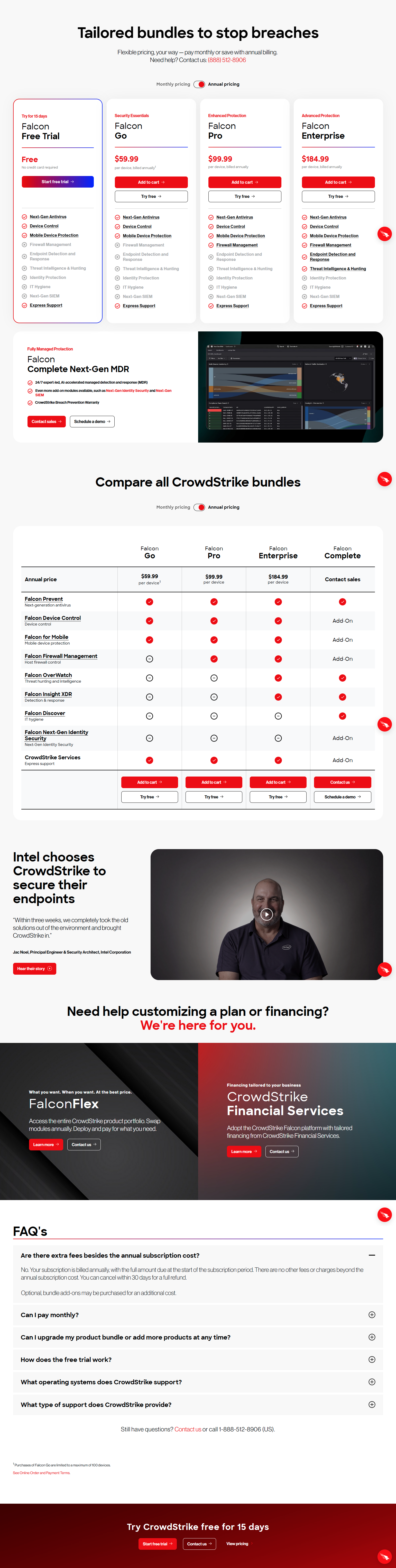 Pricing Page @CrowdStrike