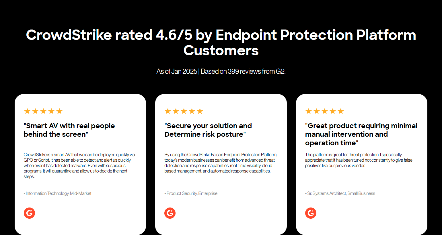Testimonials Section @CrowdStrike