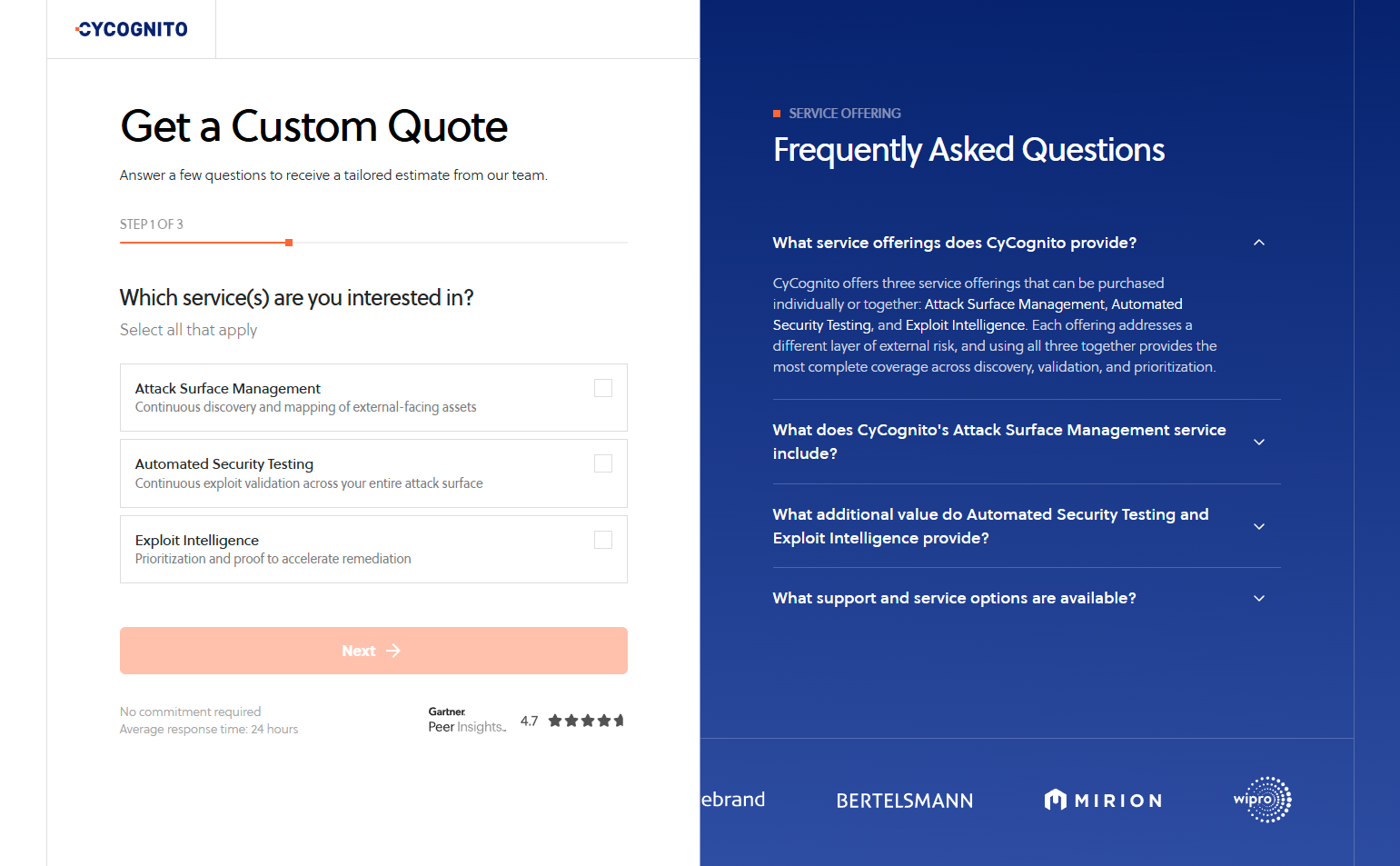 Pricing Page @Cycognito