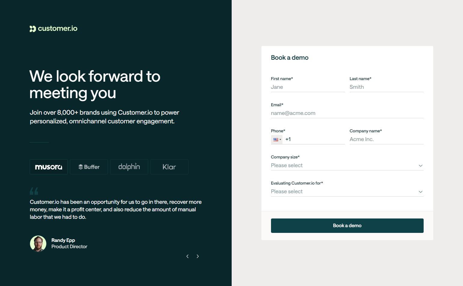 Contact Sales @Customer.io