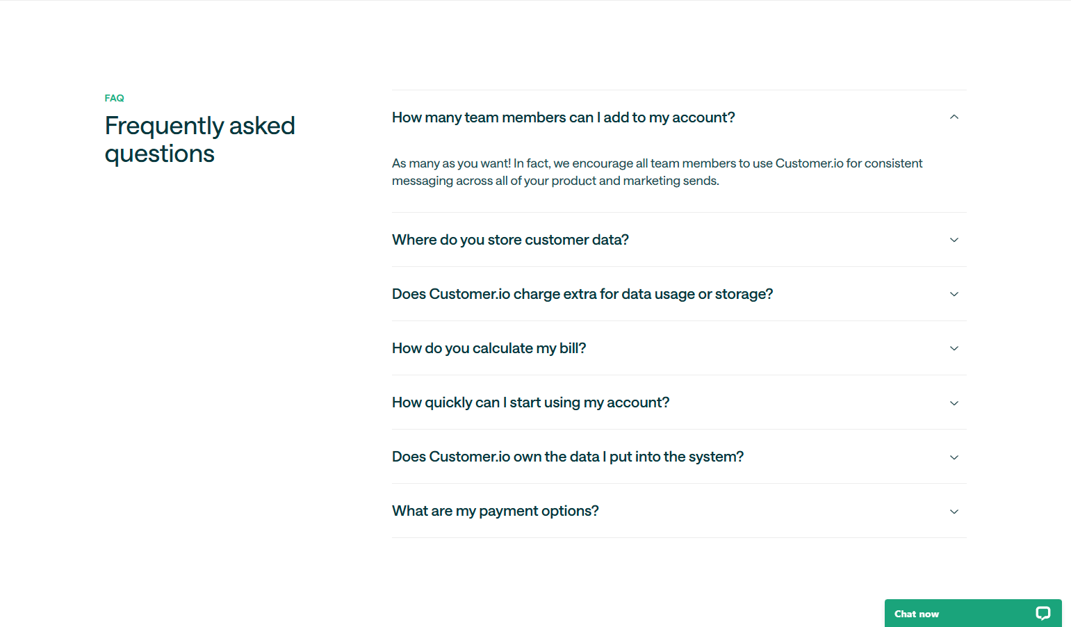 FAQ @Customer.io