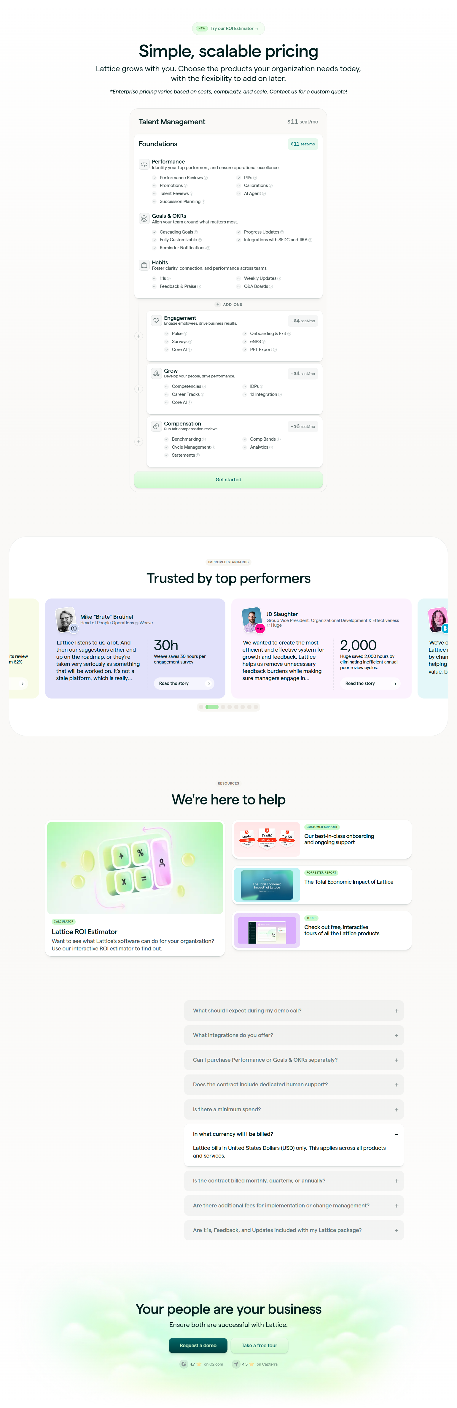 Pricing Page @Lattice