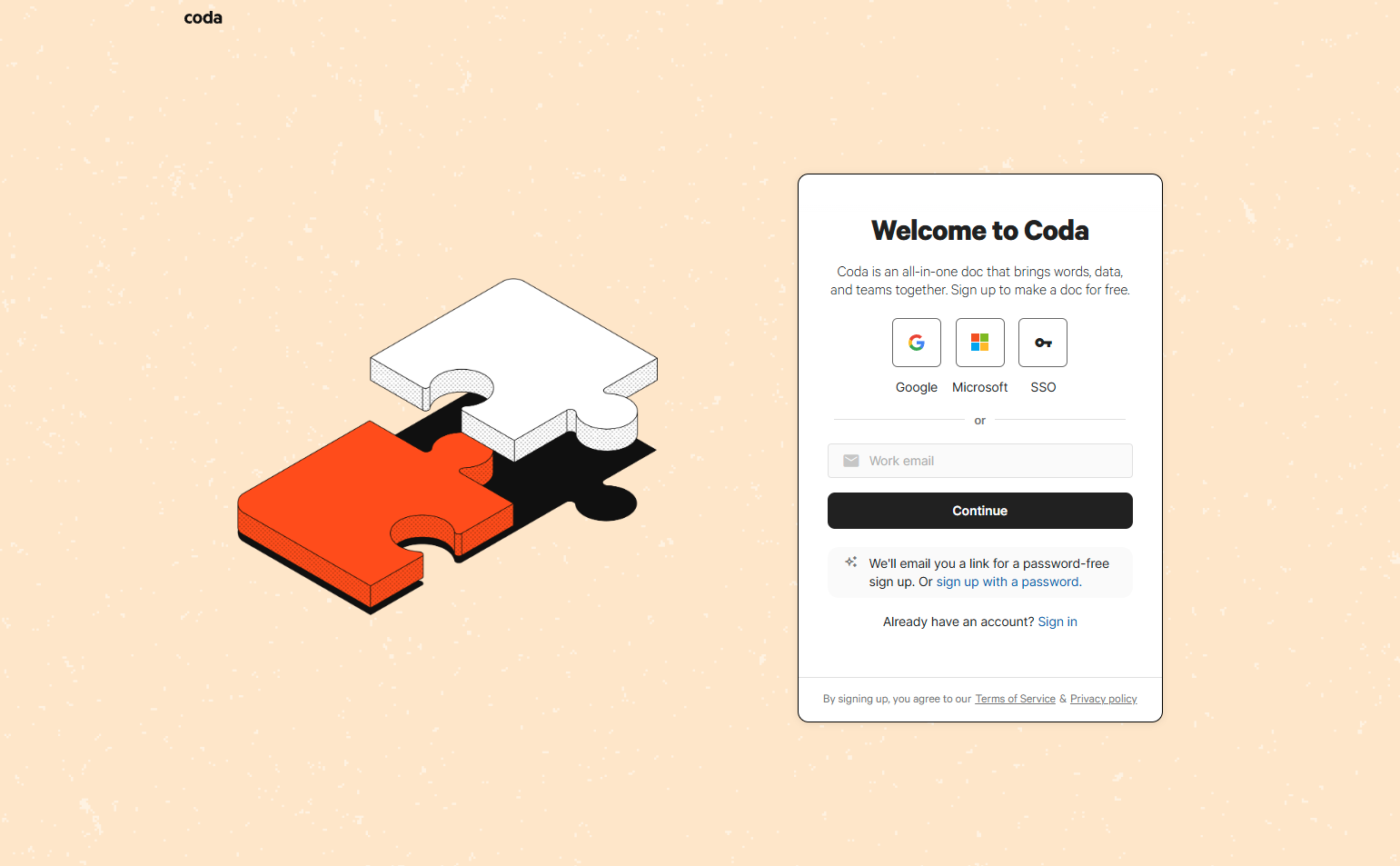 Signup @Coda
