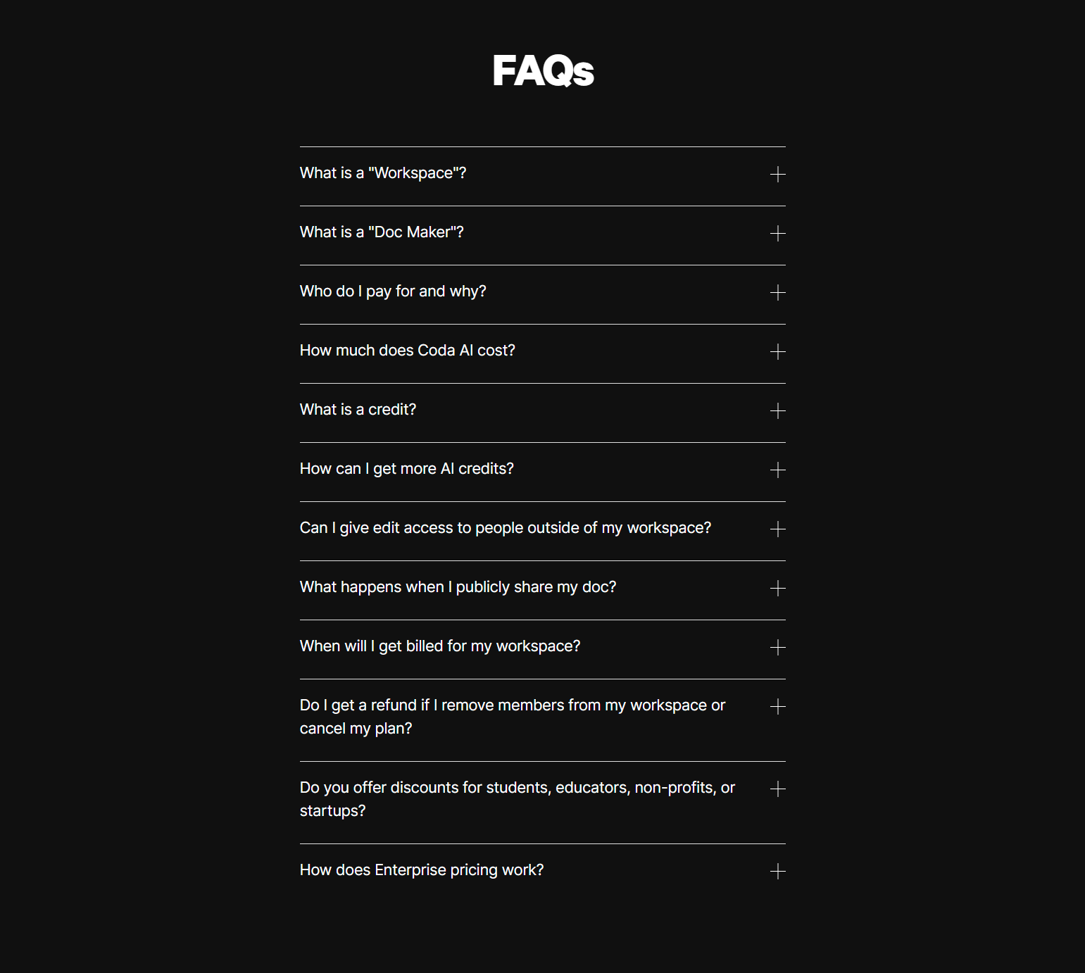 FAQ @Coda