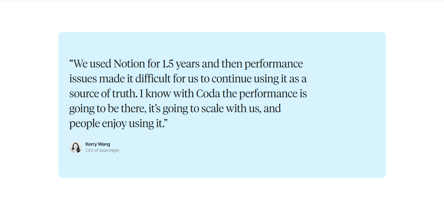 Testimonials Section @Coda
