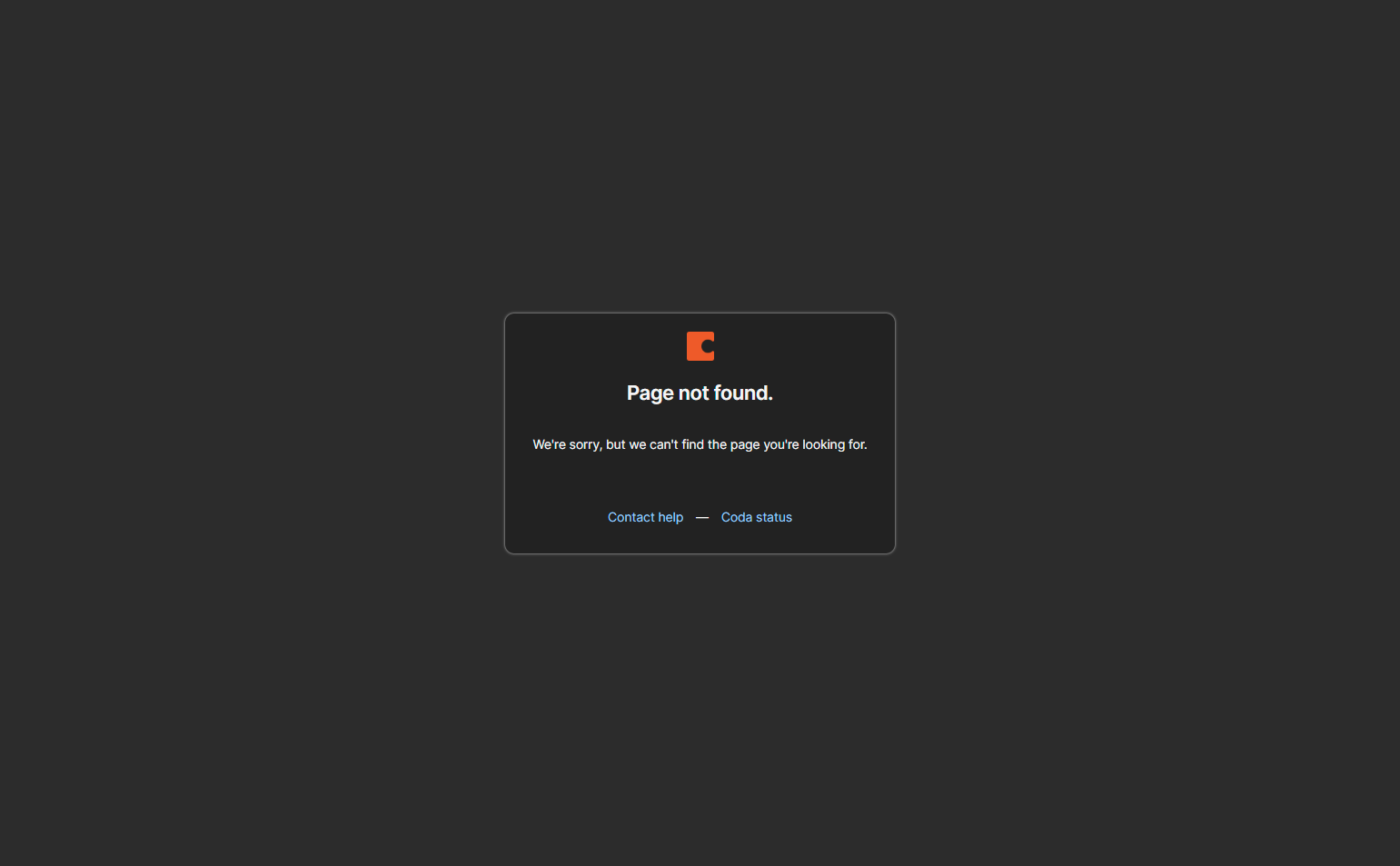 404 Error @Coda