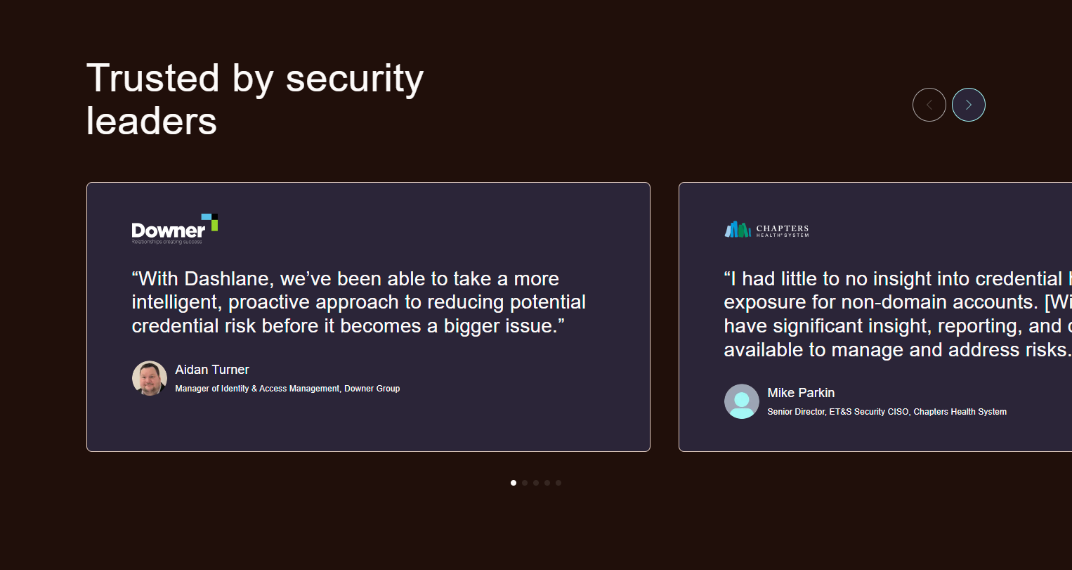 Testimonials Section @Dashlane