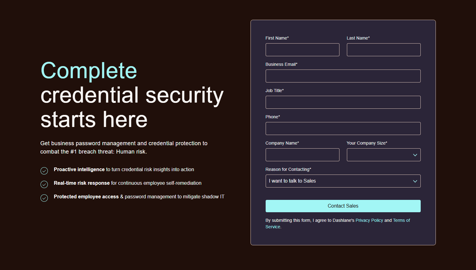 Contact Sales @Dashlane
