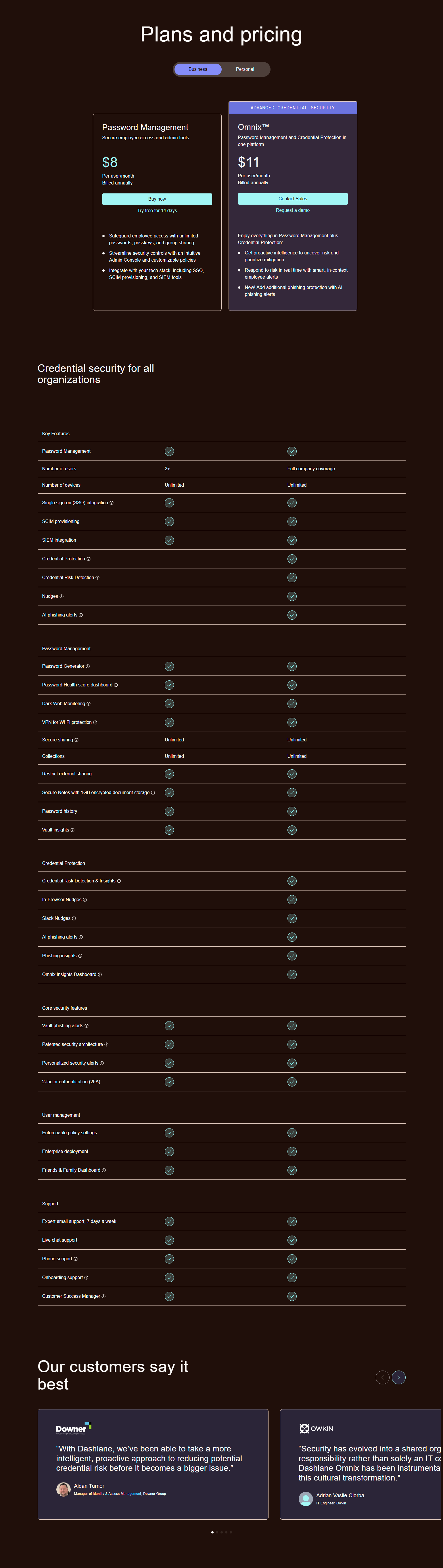 Pricing Page @Dashlane