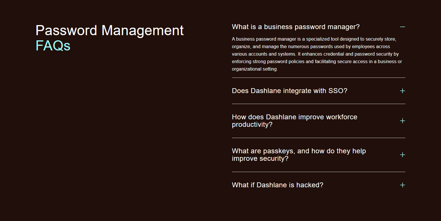 FAQ @Dashlane