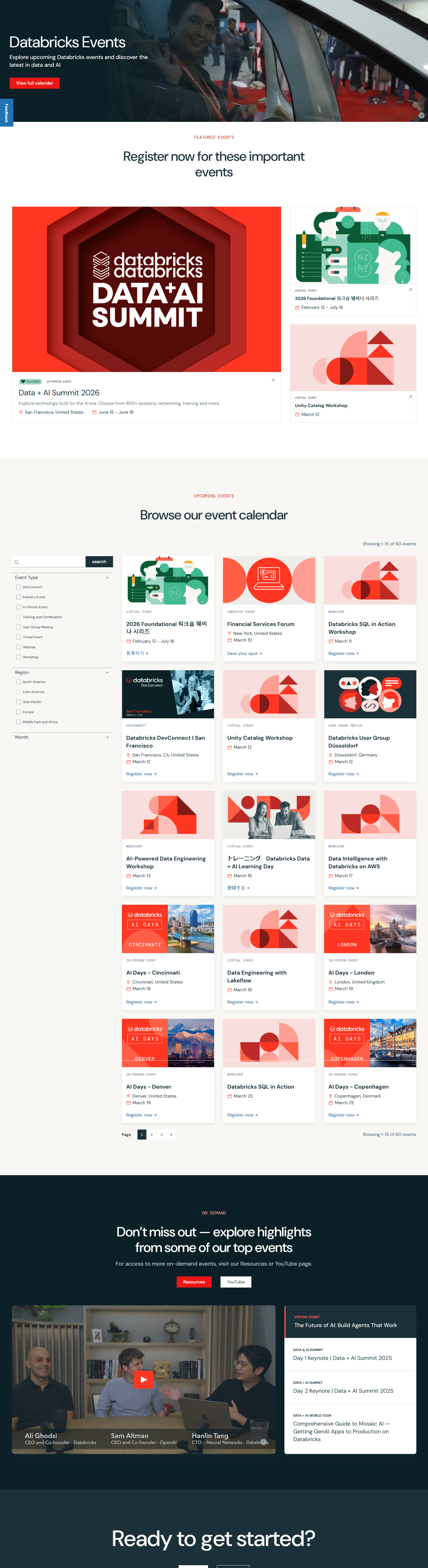 Events / Webinars @Databricks