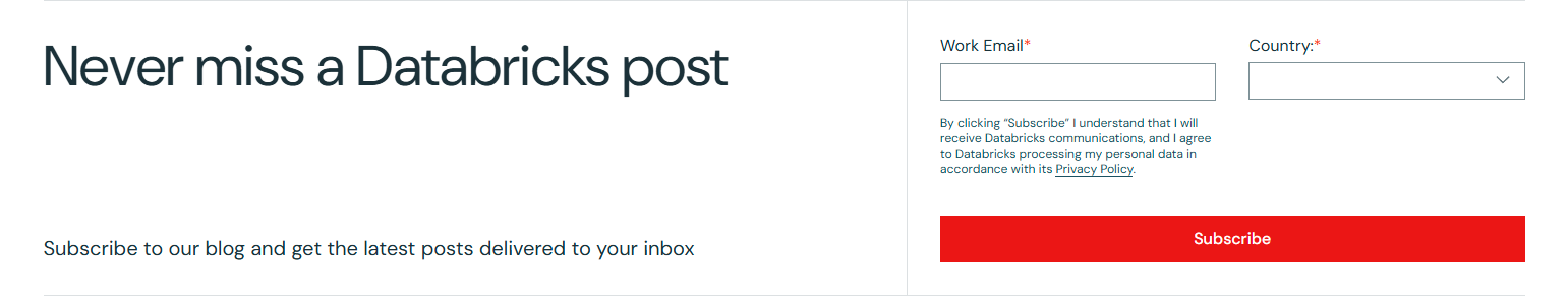 Newsletter Signup @Databricks