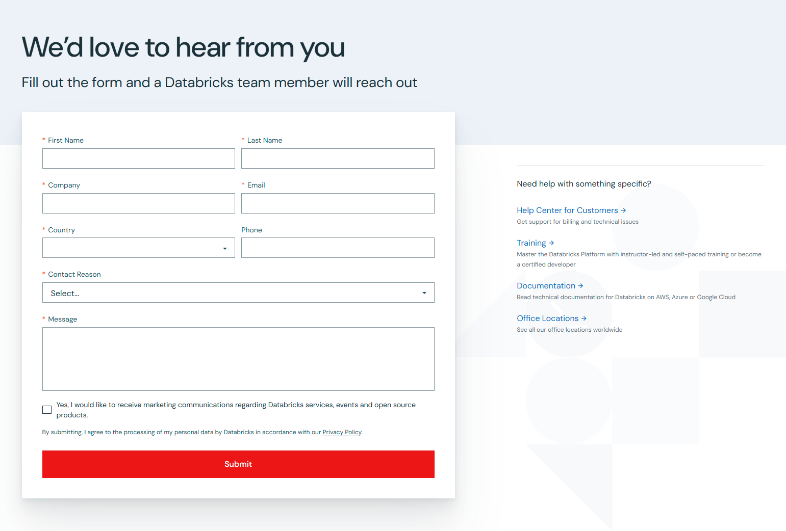 Contact Sales @Databricks