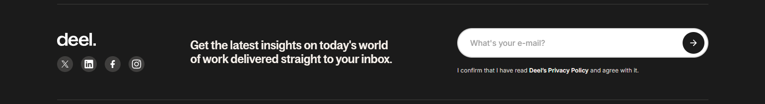 Newsletter Signup @Deel