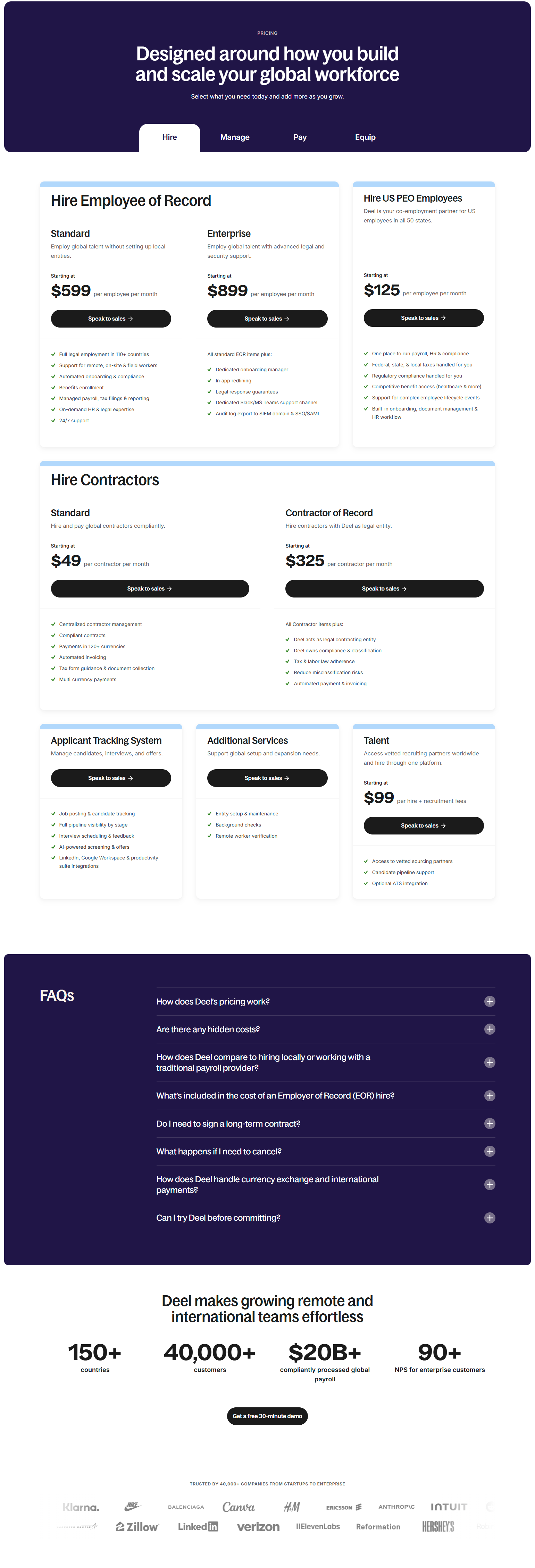 Pricing Page @Deel