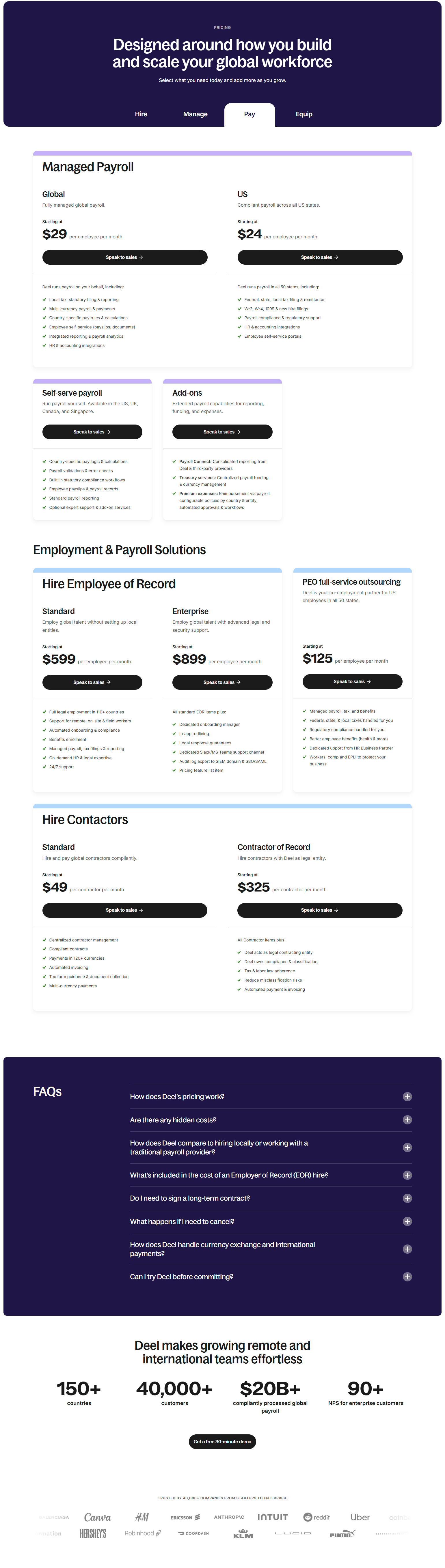 Pricing Page @Deel