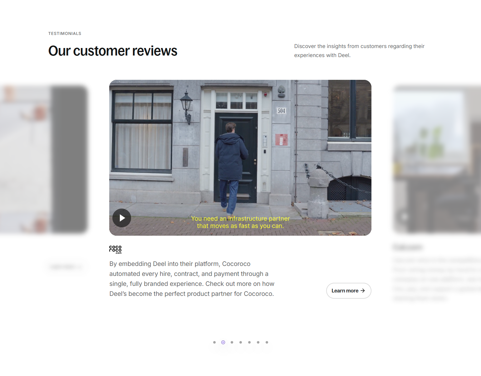 Testimonials Section @Deel