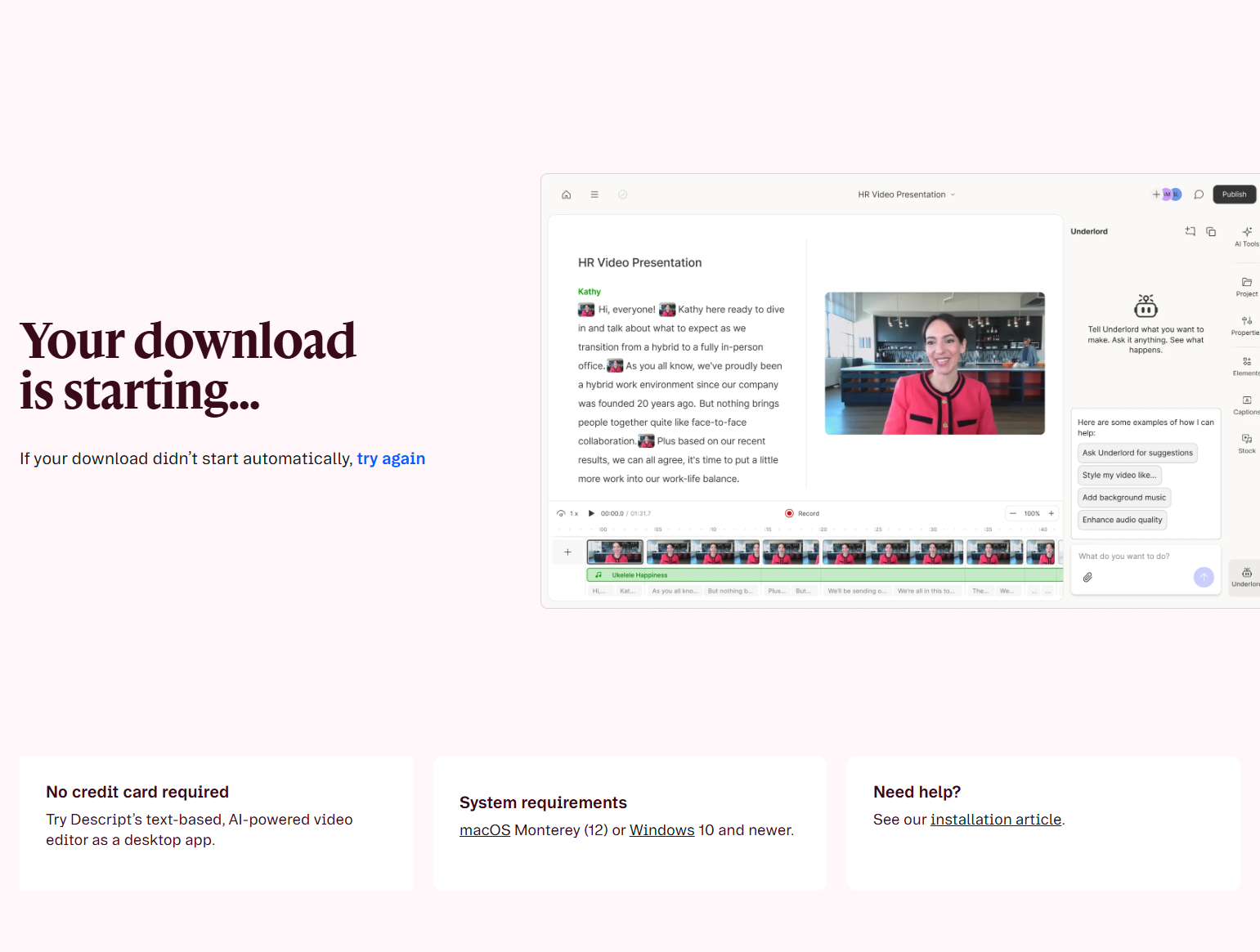 Download Page @Descript