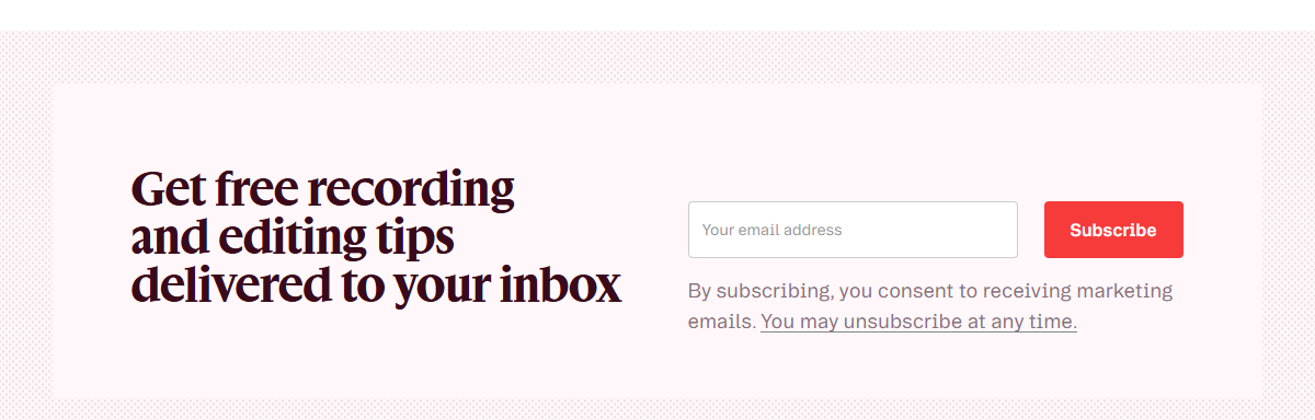 Newsletter Signup @Descript