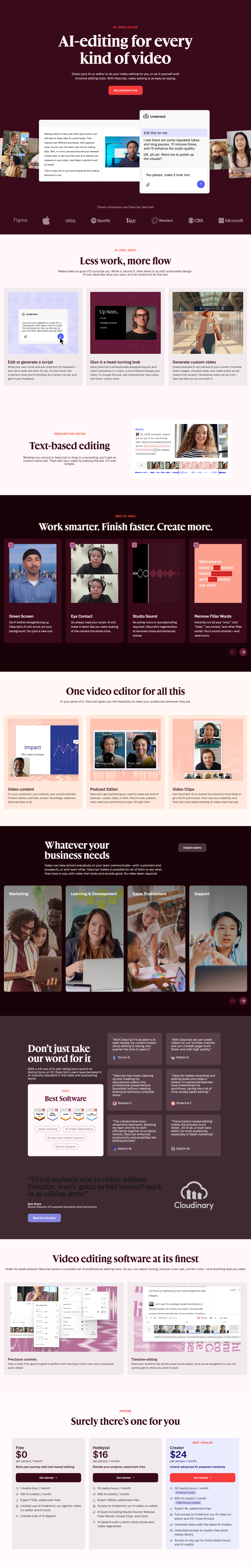 Landing Page @Descript