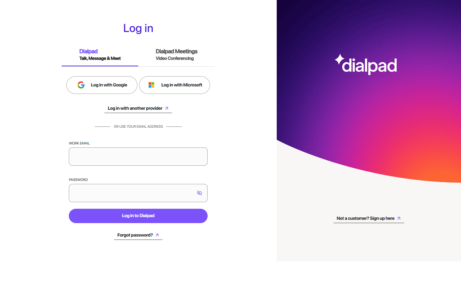 Login @Dialpad