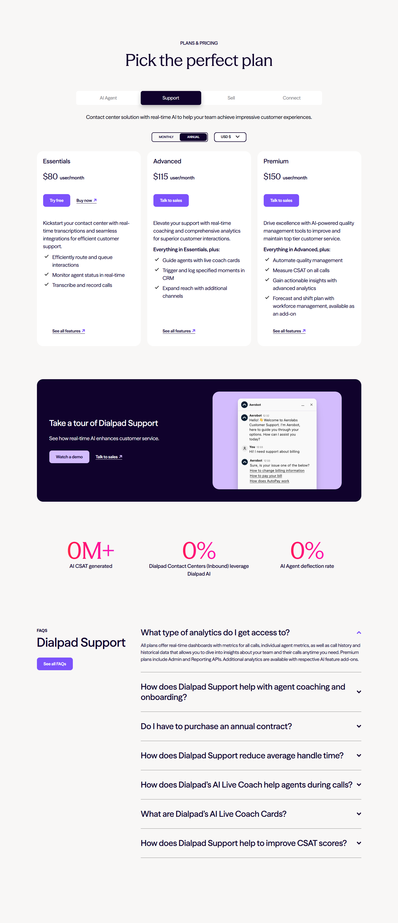 Pricing Page @Dialpad