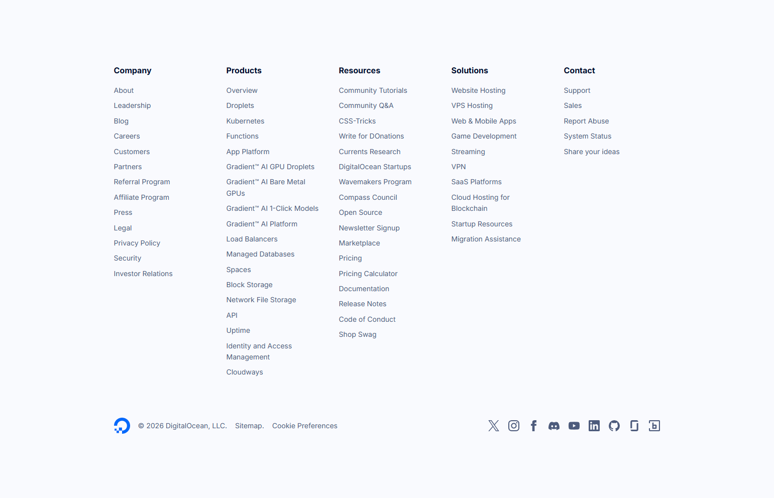 Footer @DigitalOcean