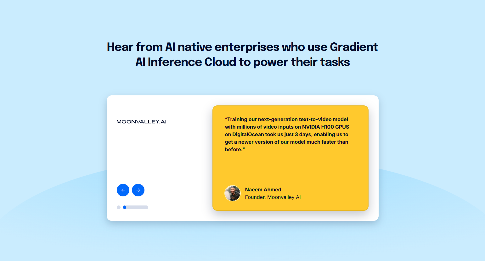Testimonials Section @DigitalOcean